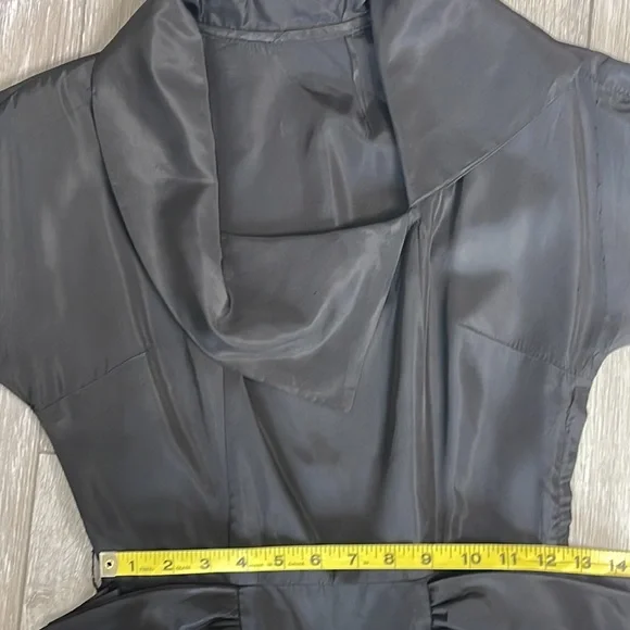 1950sBlack Taffeta Dress with Front Bow